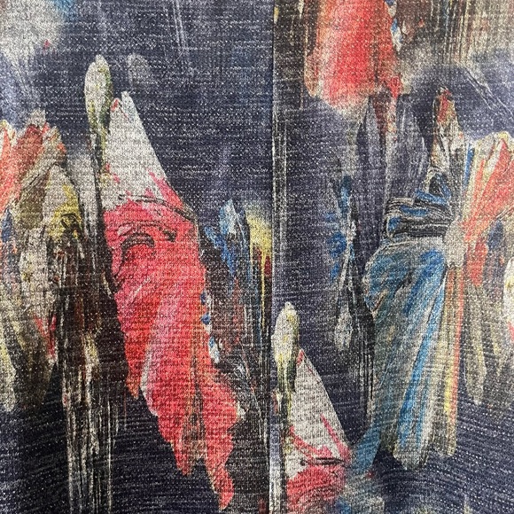 🏷️ 🆕 🎉 nwt! • multicolor abstract metallic knit floral scoop neck top - Picture 14 of 17